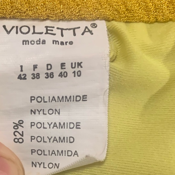 Violetta Moda Mare (Italian) Size 6 Small Swimsuit Yellow Floral - Picture 4 of 4